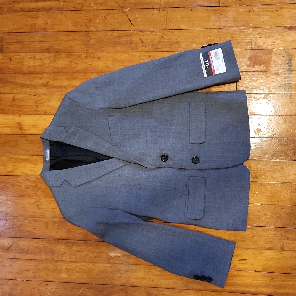 NWT Van Heusen Heather Grey Oxford  Blazer Jacket Size 8